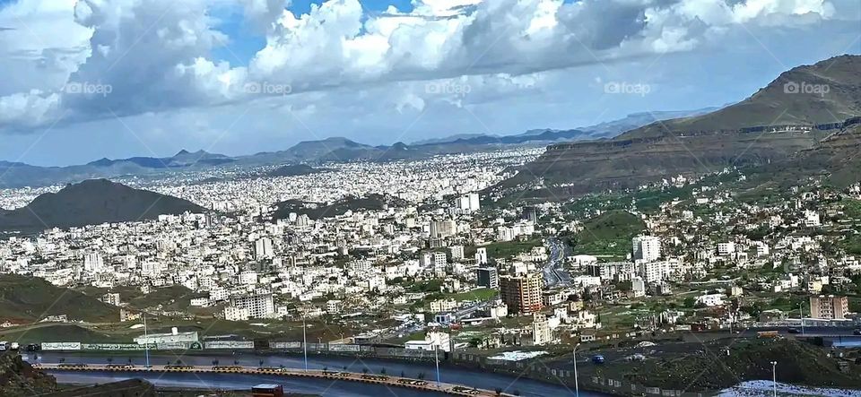 Glory be to God, the magnificent and picturesque view and the natural green trees are a view that is nothing more wonderful than it