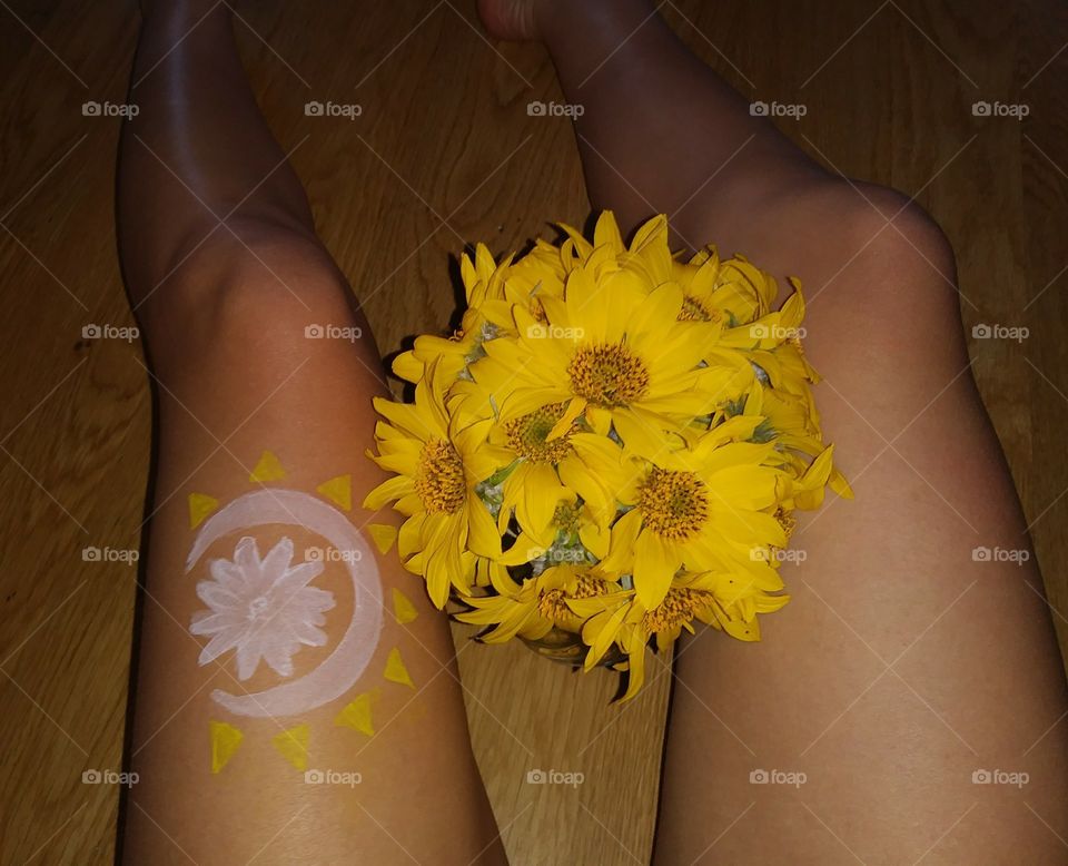 Freshly picked sunflowers from the mountains and a little bit of creativity