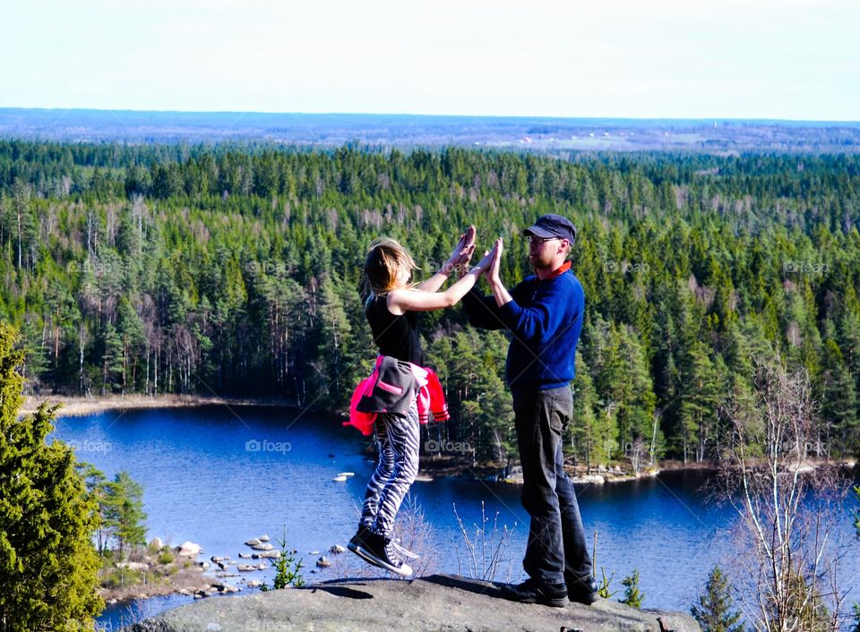 High five. Yes we did it!!!