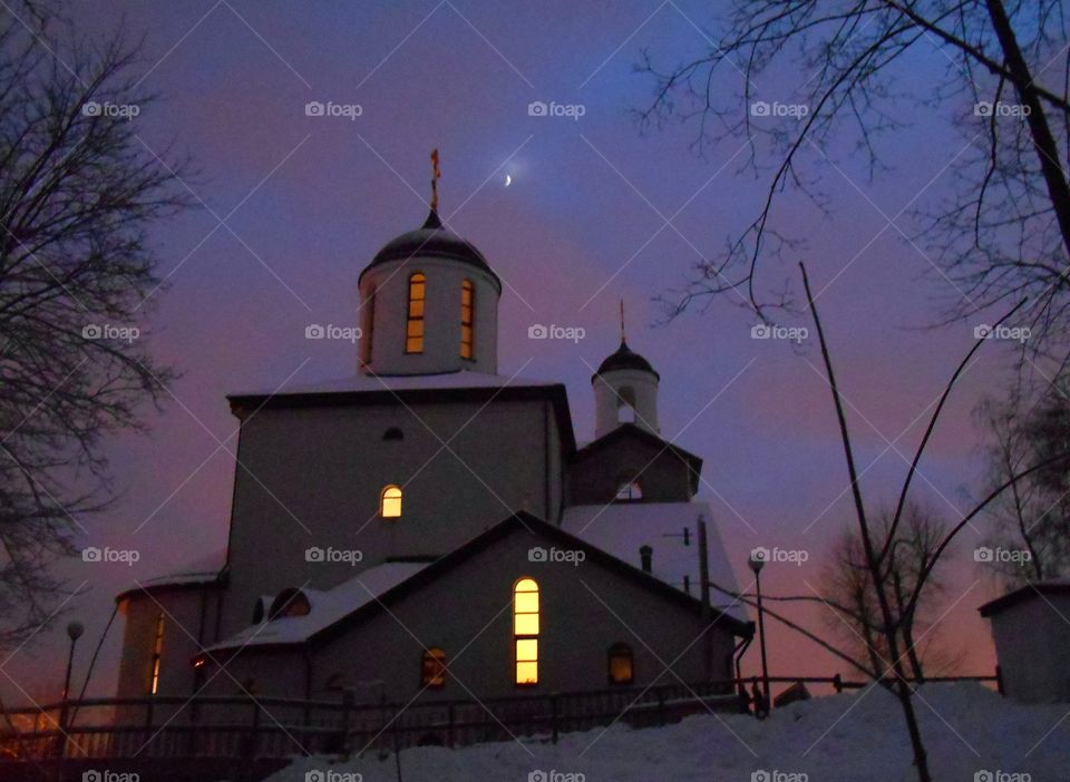 Church, Architecture, No Person, Religion, Evening