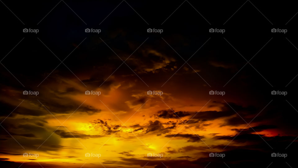Low angel view of dramatic sky during sunset