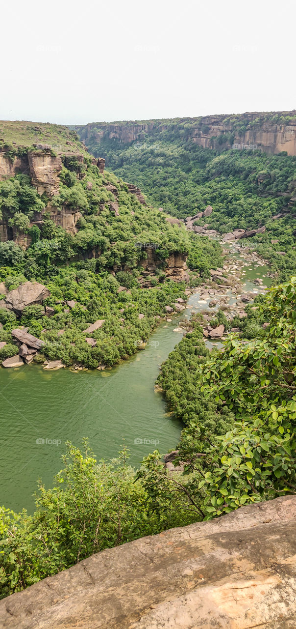 Top view from the mountains of keoti waterfalls