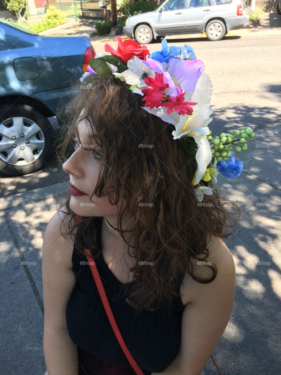 Lily looking beautiful in the flower crown I made 