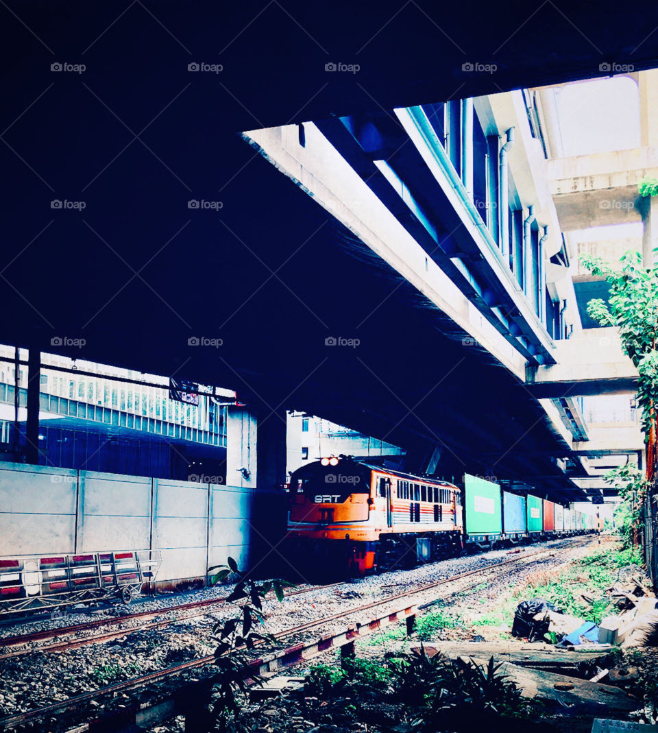 Train under Railway 