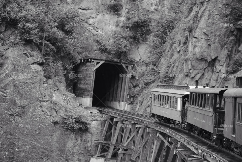 tunnel train greyscale alaska by benmathews
