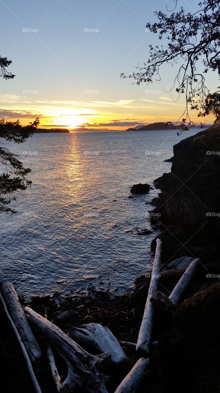 Sunset from Jones Island in the San Juan Islands Washington