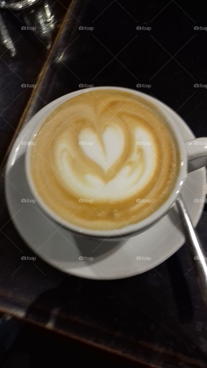 heart in coffe