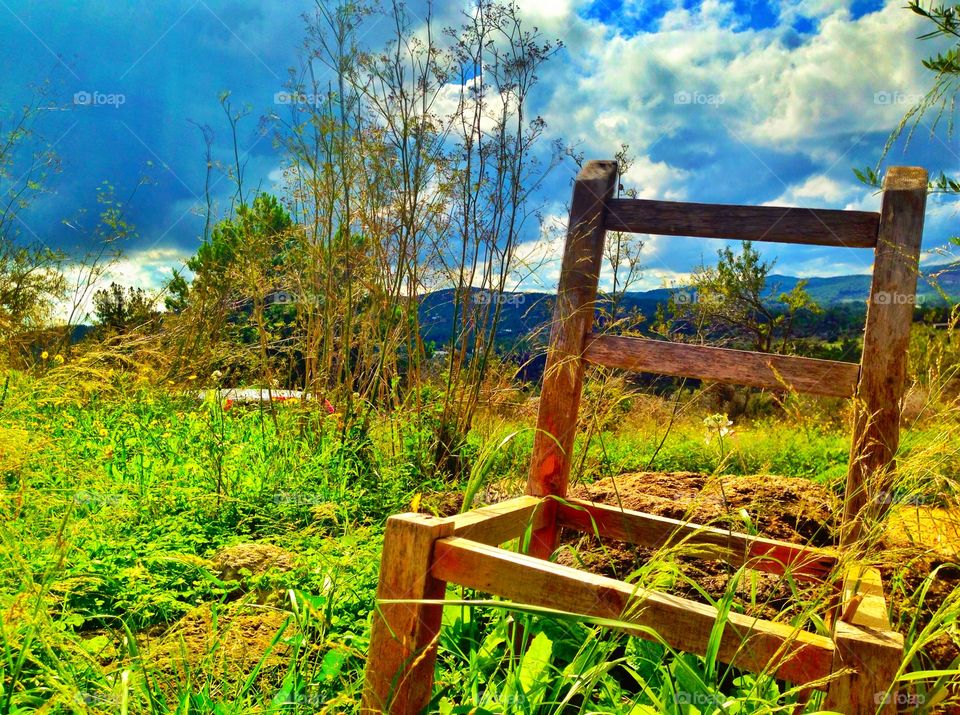 Rustic abandoned chair