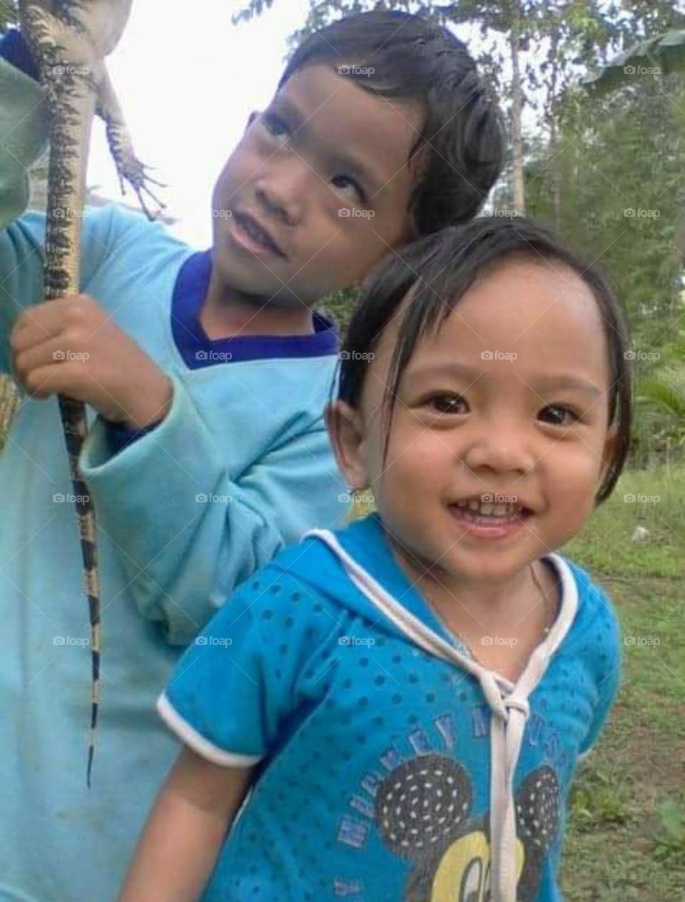 playing in the garden