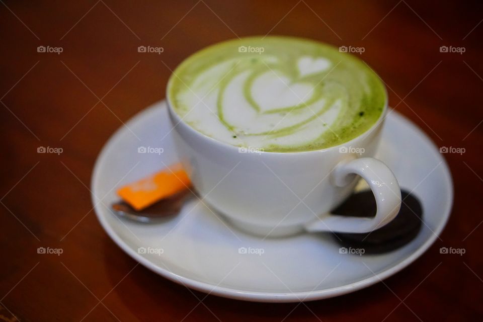 let me have a coffee 
a cup of green tea 
green tea heart chap