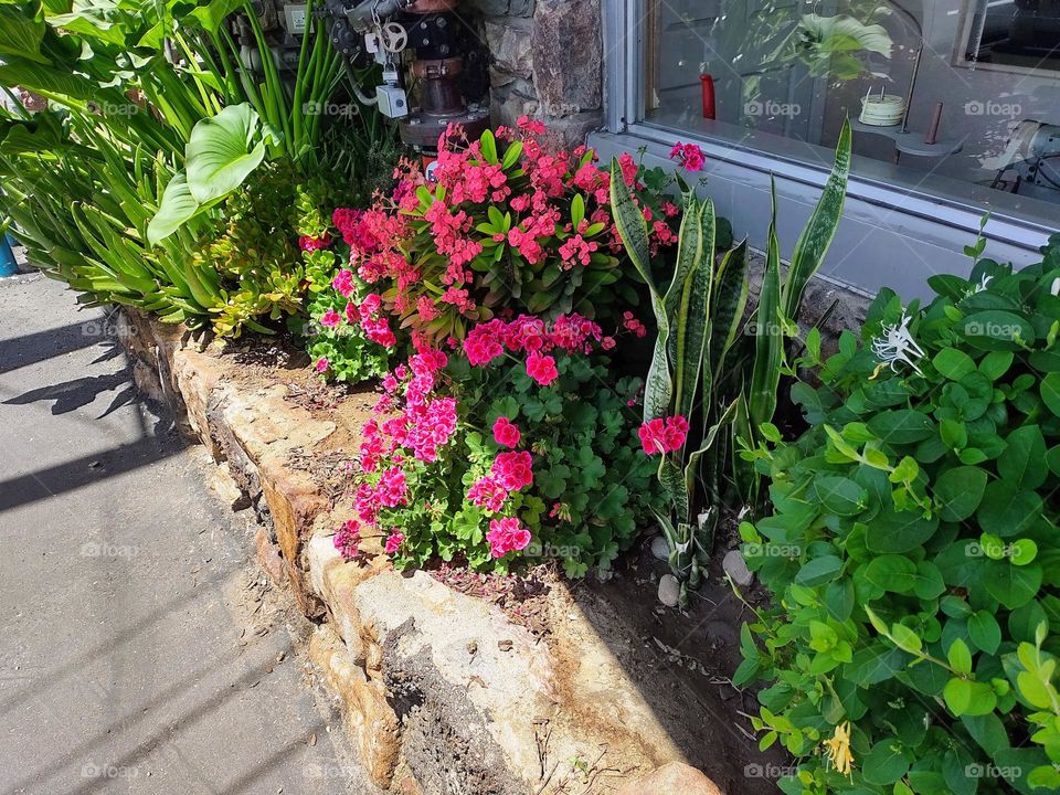 A Mid Century Modern style planter box outside a business in Lakeside, CA.