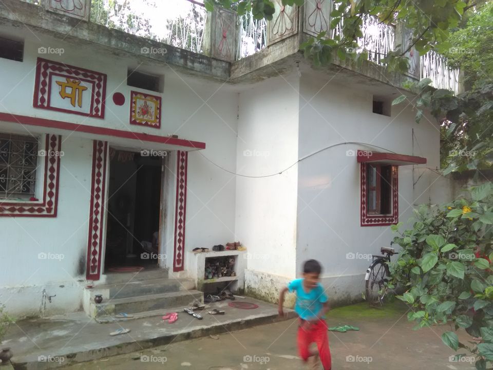 This is my home and playing my son.