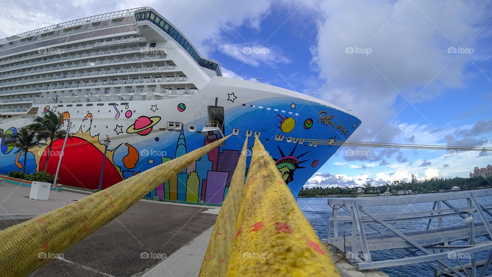 Norwegian Escape at Port in The Bahamas