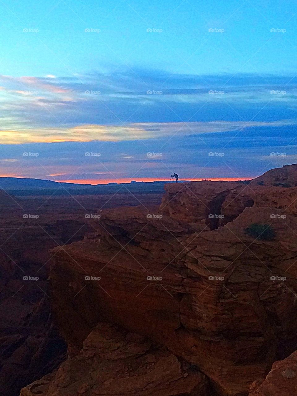 Photographer in the sunset