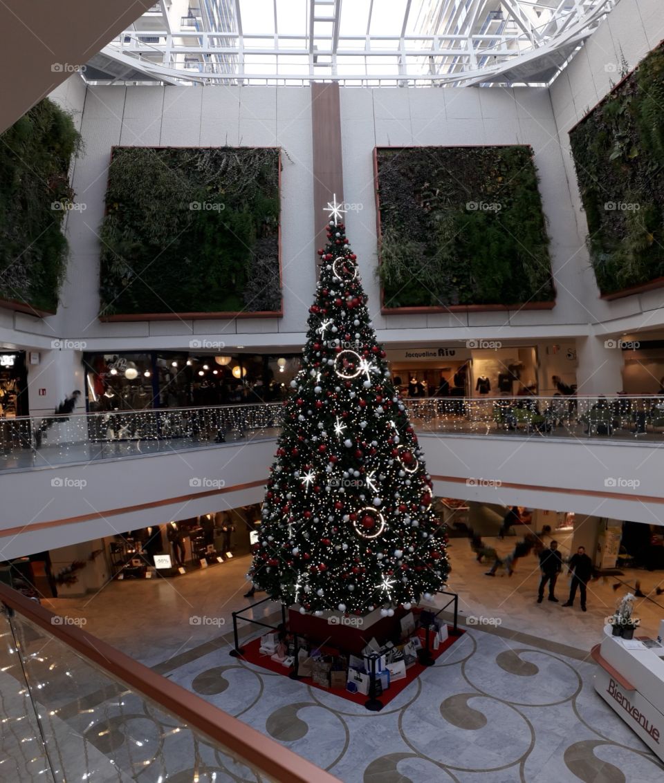 Christmas tree in shopping center
