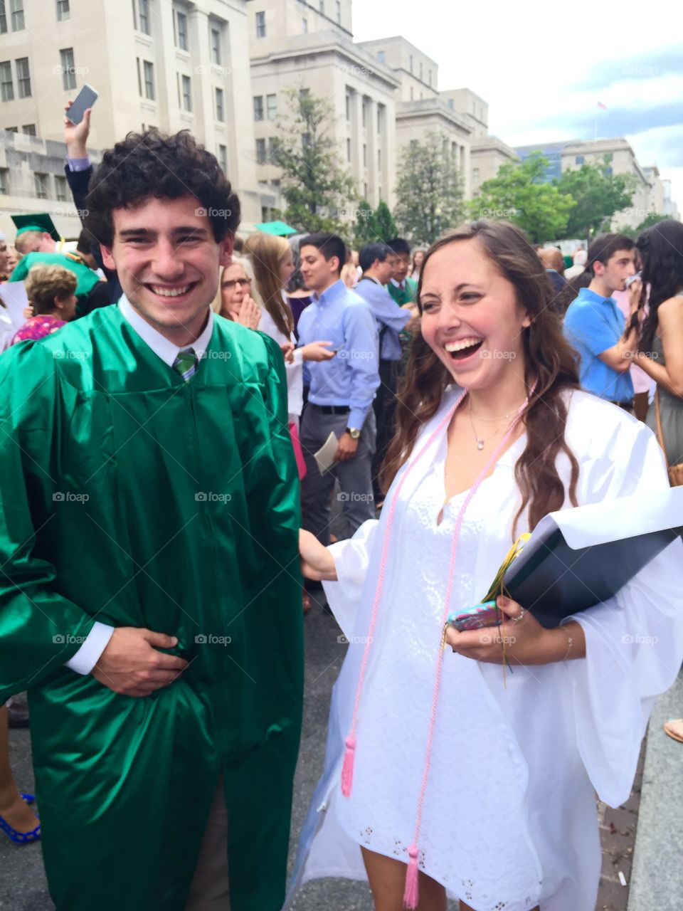 Smiling people in convocation celebration
