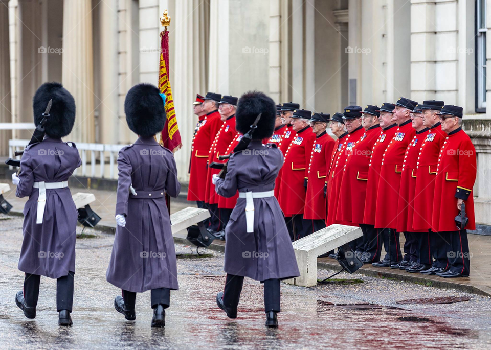 The Proceed of Changing the Guard at Wellington Barracks