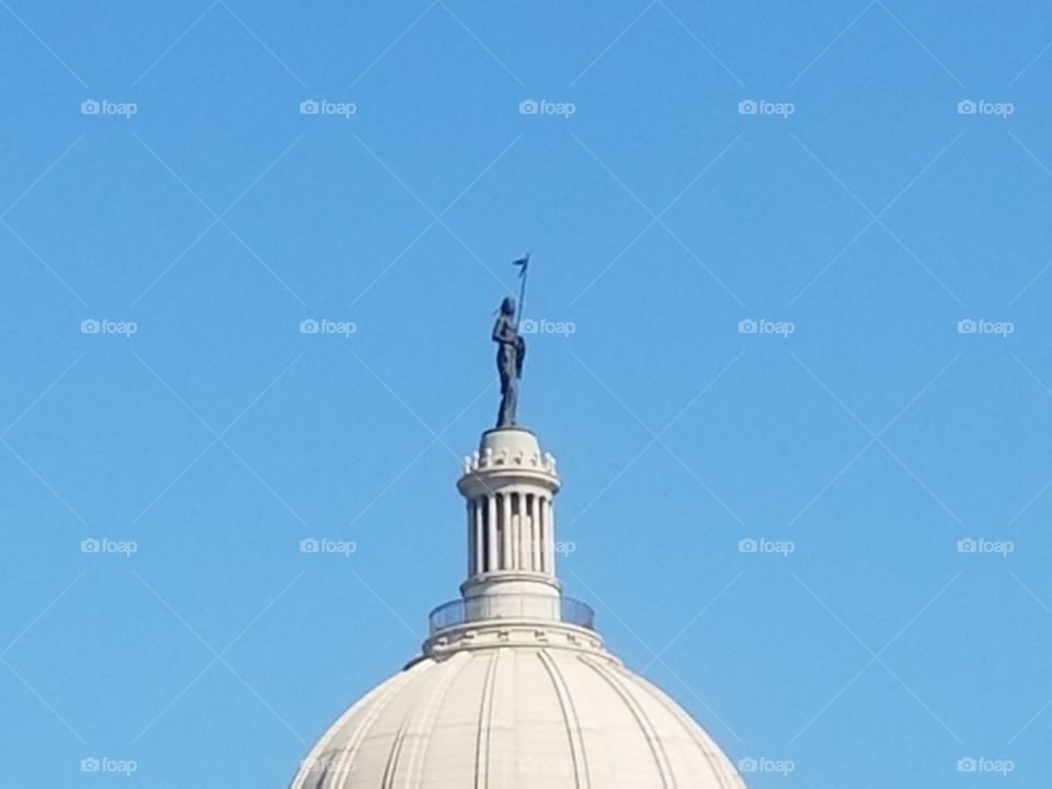 I forget if it's from Oklahoma capital or Kansas capital lol but it's on top of the government building