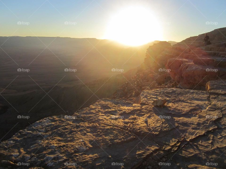 desert . sunset on mitzpe ramon. Israel desert