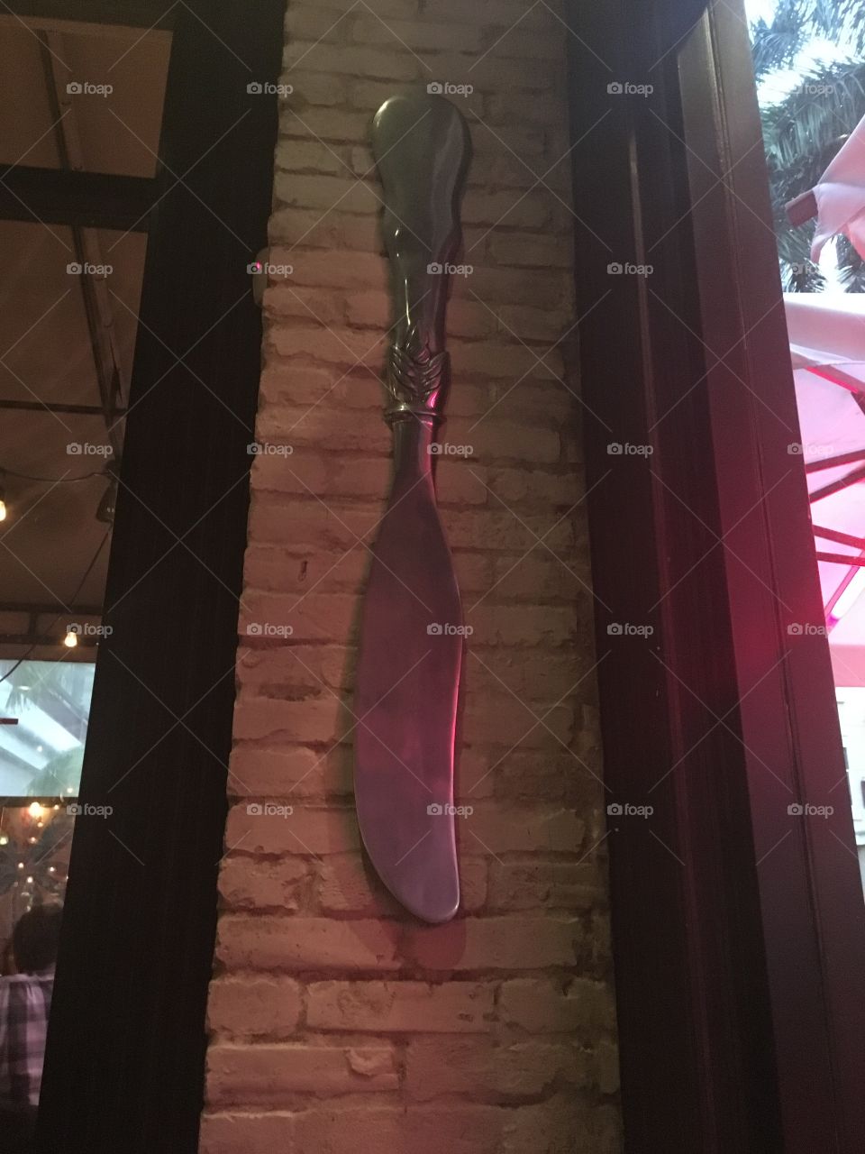 A knife decoration at dinner