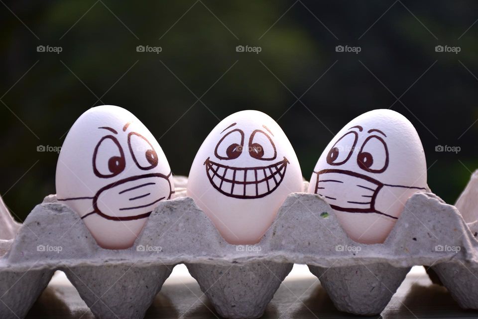 Masked and unmasked eggs