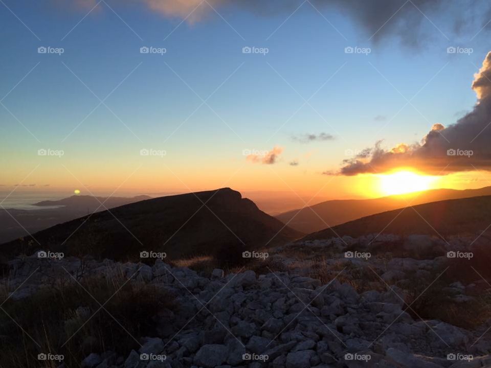 Sunset view of mountains