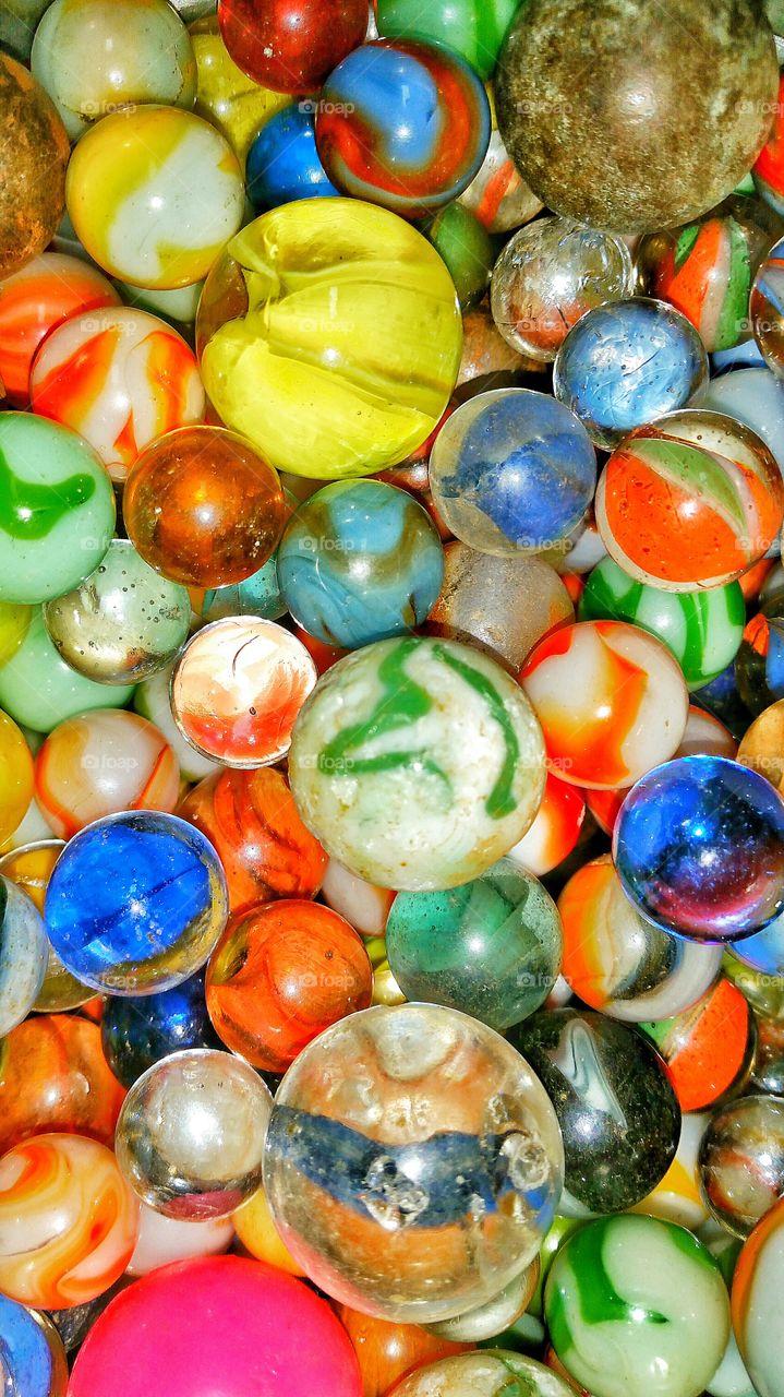 multi colored marbles