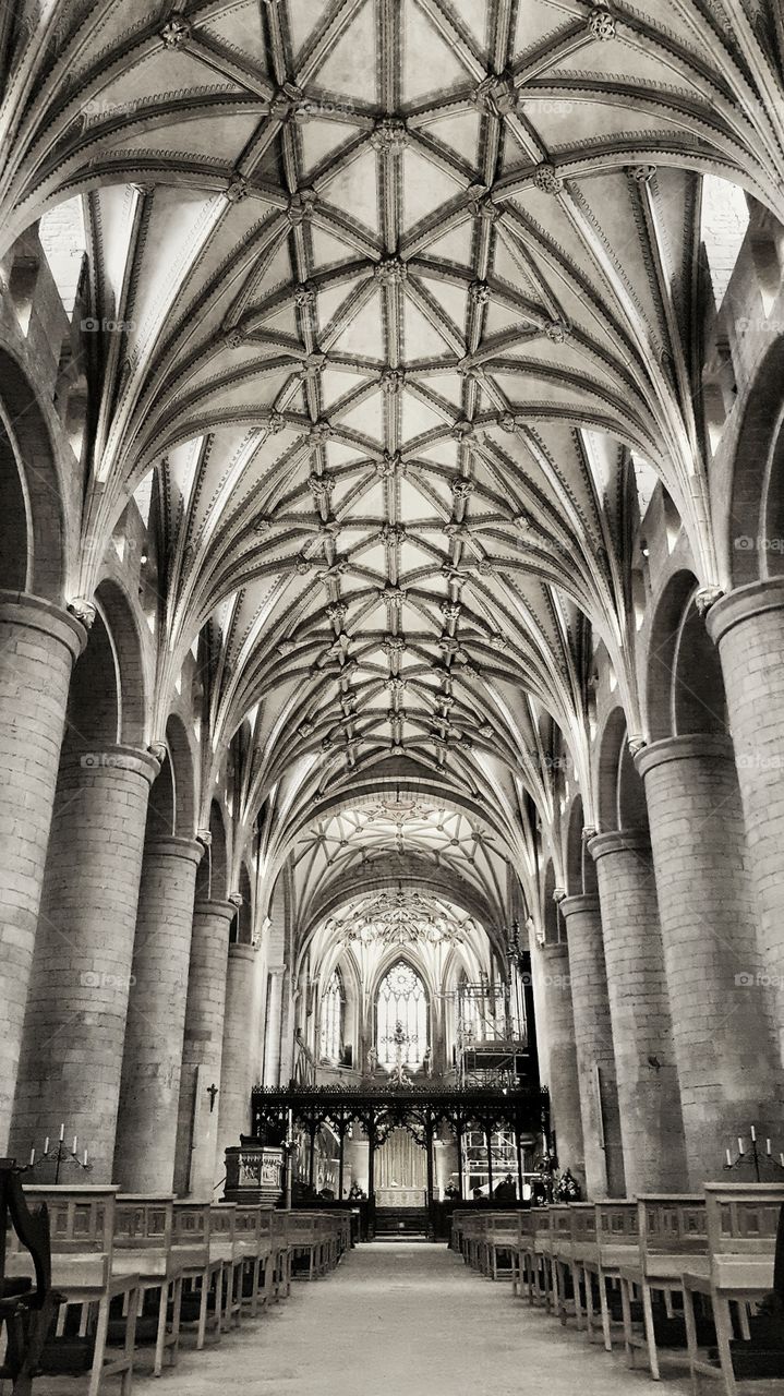 Tewkesbury Abbey in the Cotswold UK