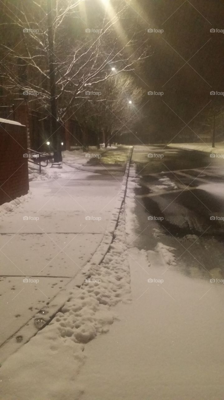 winter night in Massachusetts