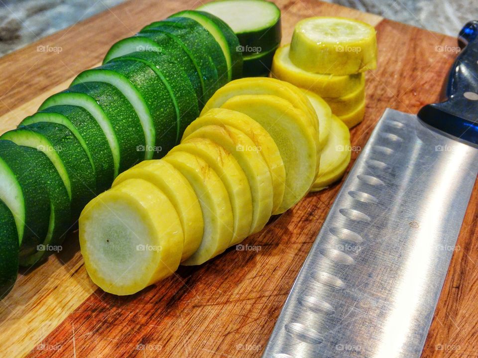 Chopped Zucchini And Yellow Squash