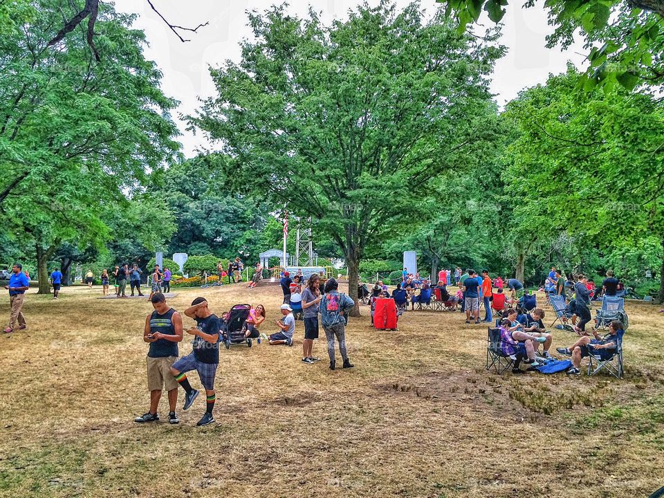 People enjoying at park