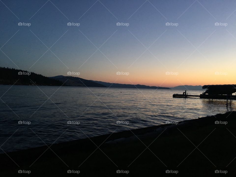 Sunrise over Flathead Lake, Montana. 