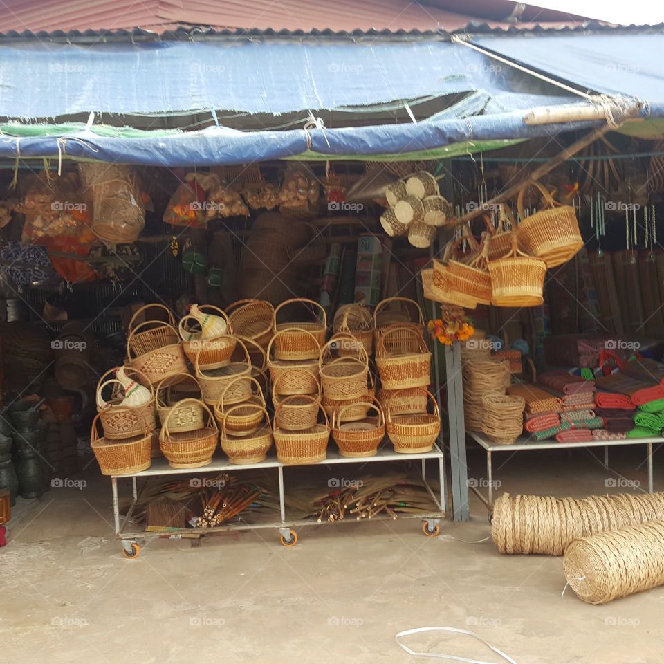Small shop on a market in Isaan Thailand