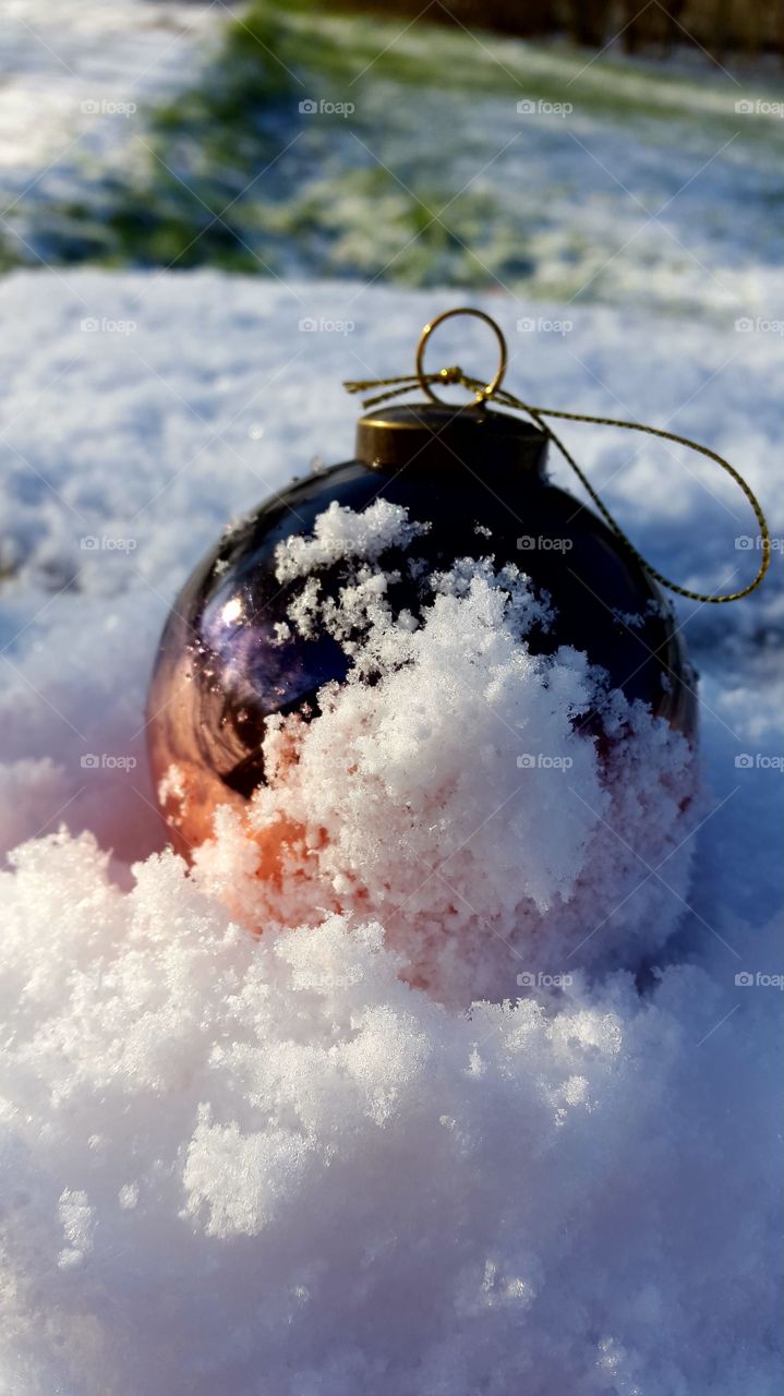 Christmas bubble in winter