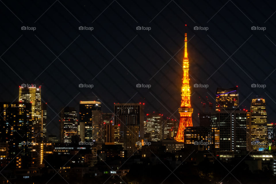 Tokyoo tower and skyscraper in the nice scene