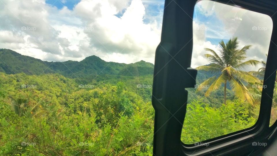 St Lucia view from bus window..I myself love this picture, because its different than just scenery.. the window gives it that effect..