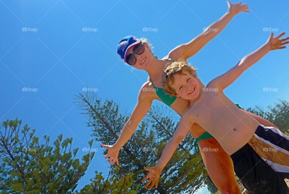 Beautiful Women and Beautiful Child Sharing their Love of an Australian Beach