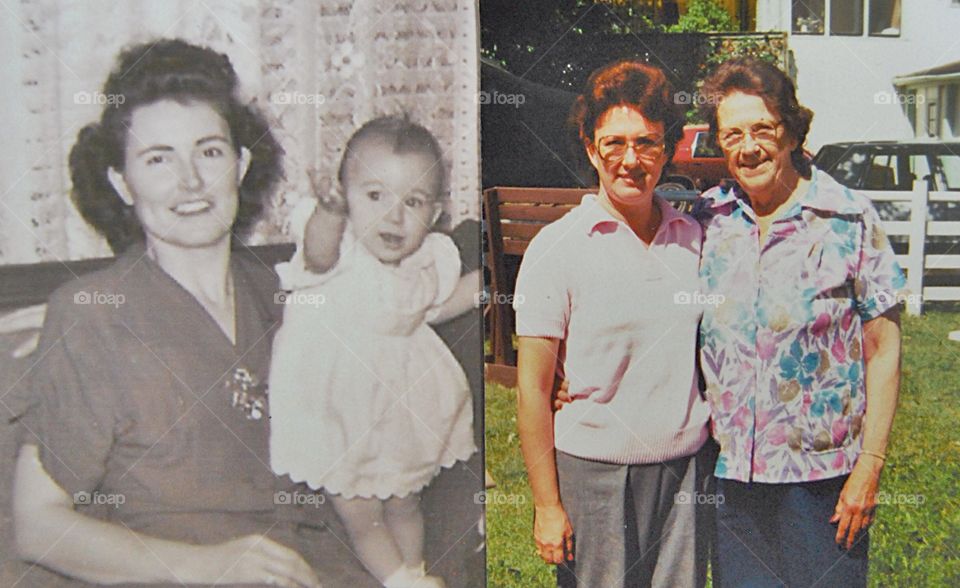 Me and my two mothers. Adoptive Mother with me as baby ~ Birth mother with me 40 years later