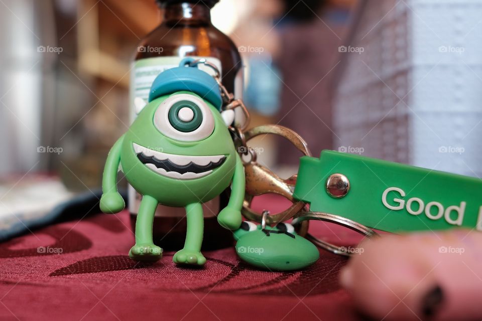 Keychain with green monster