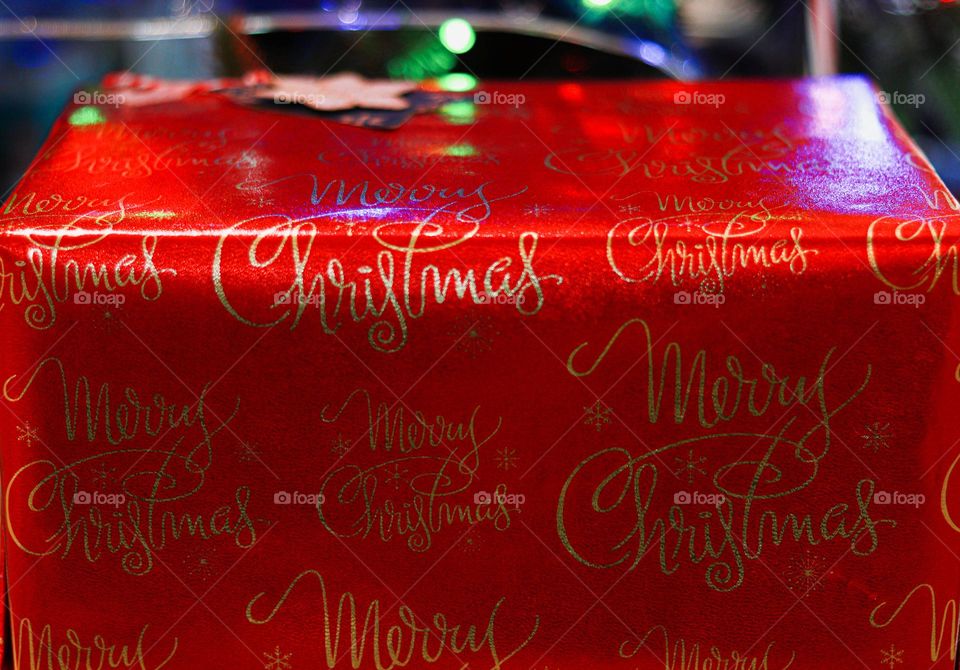 Christmas present by the tree