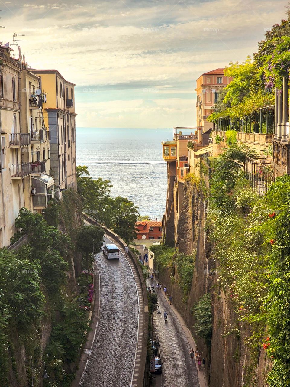 A road leading to the sea, Sorrento, Italy