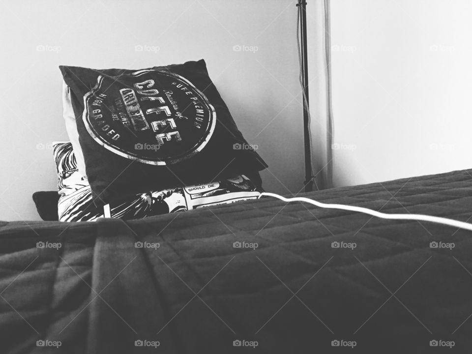 People, Bed, Monochrome, Indoors, Bedroom