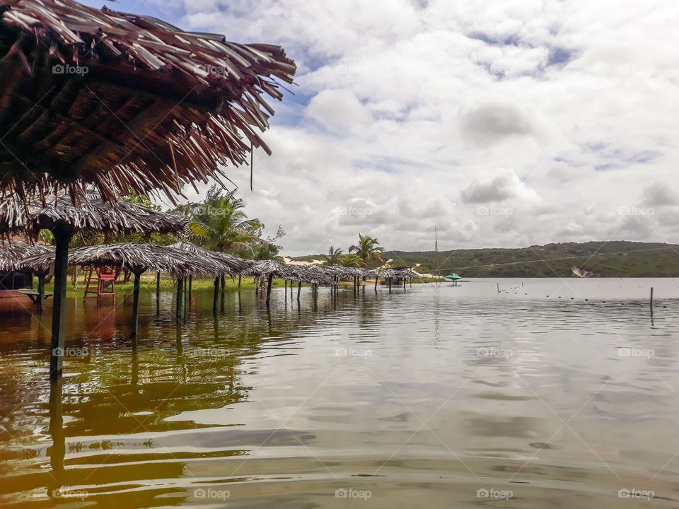 Lagoon on the beach of Natal city, Brazil.