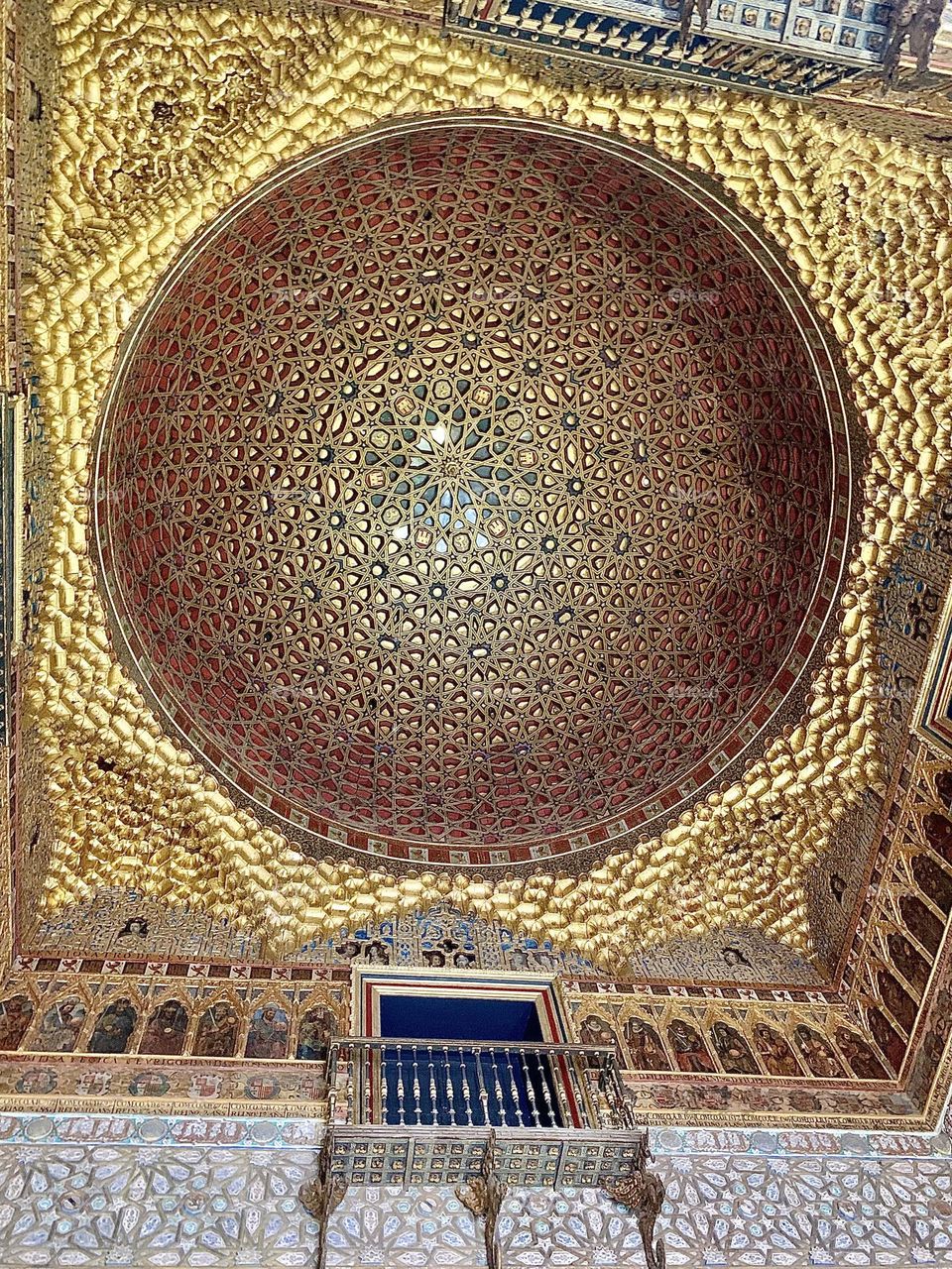 Gold and yellow mosaic ceiling