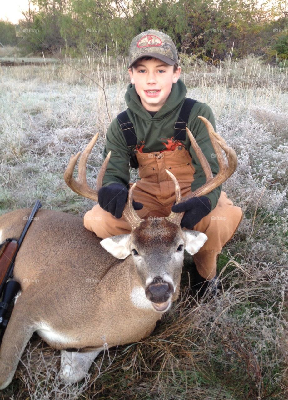 10 point mature buck . 13 year old shot this mature 10 point buck in Texas. 


