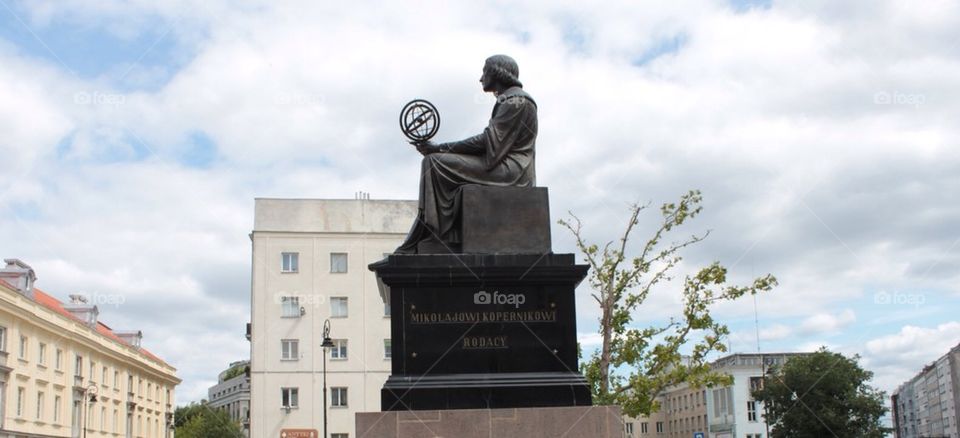 poland sky statue old by arman