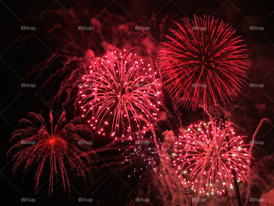 Vivid red fireworks. Vivid red fireworks 