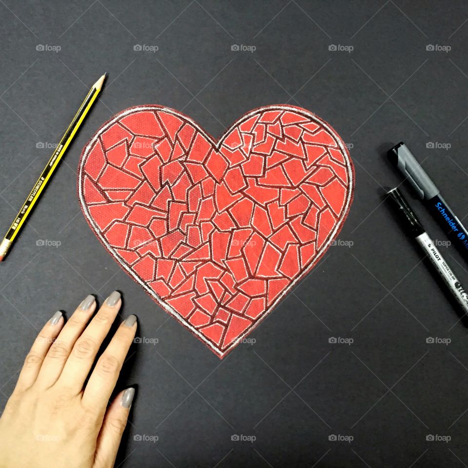 Heart mosaic.. 100 pieces