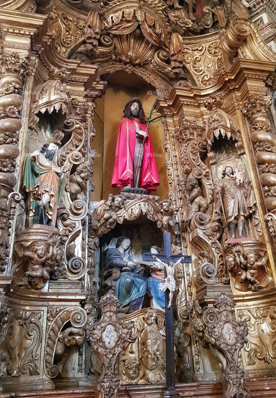 Interior of the brazilian church-Ouro Preto city