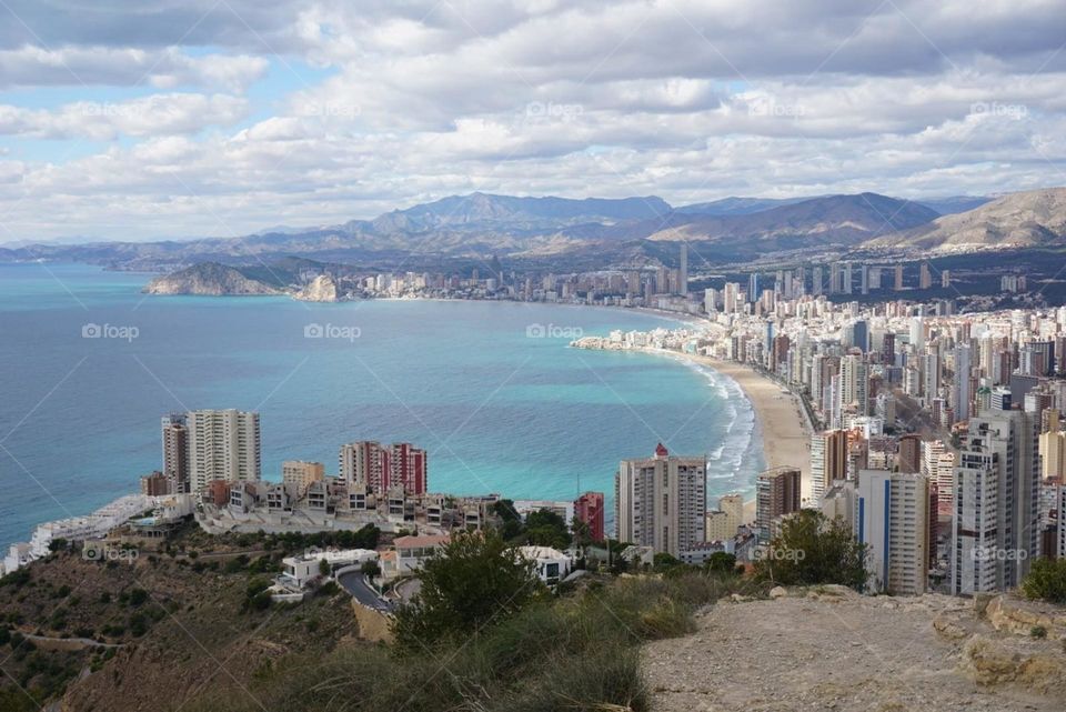 Sea#view#city#clouds#buildings